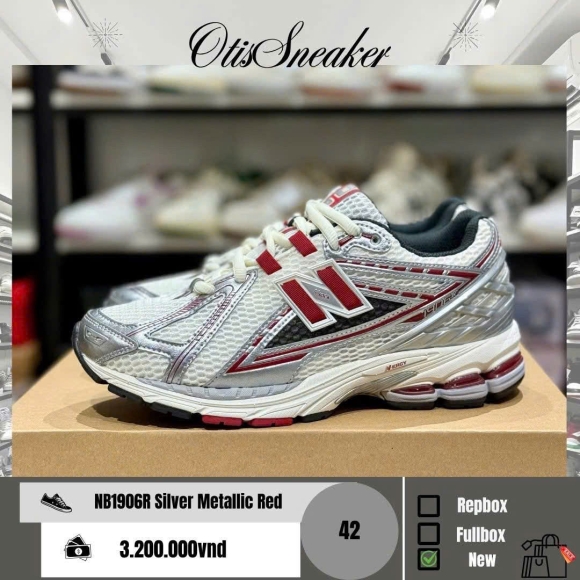 New Balance 1906 Silver Metallic Red
